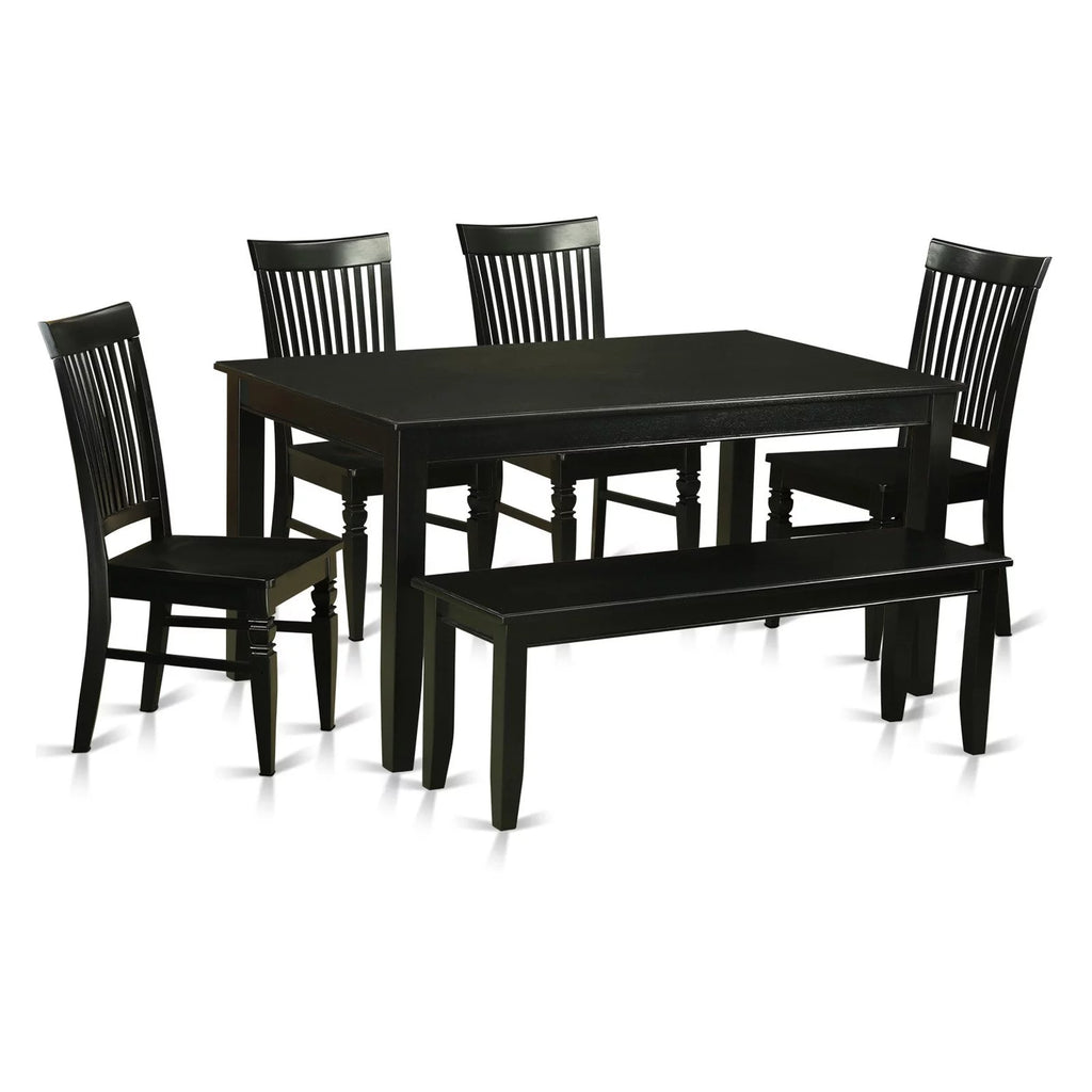 Black 6 Piece Rectangular Dinette Table Set L6151