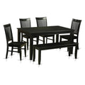 Black 6 Piece Rectangular Dinette Table Set L6151