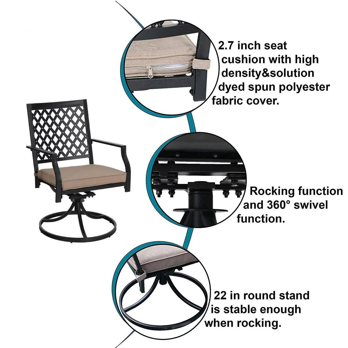 5-Piece Steel Outdoor Patio Dining Set P589538