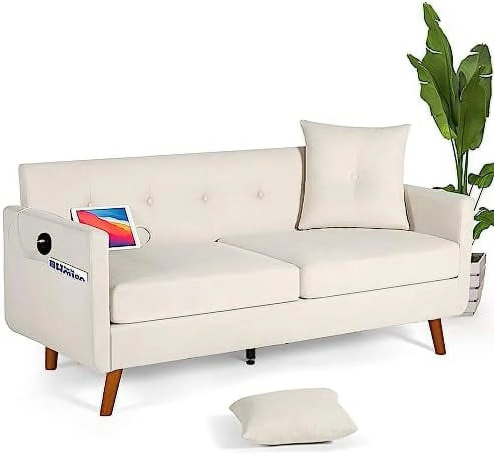 65" Loveseat Sofa with USB & Pillows H30543