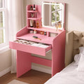 Small Vanity Desk with Mirror and Lights X412