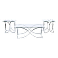Glass Coffee and 2 End Table Set with Twisted Legs Q576632