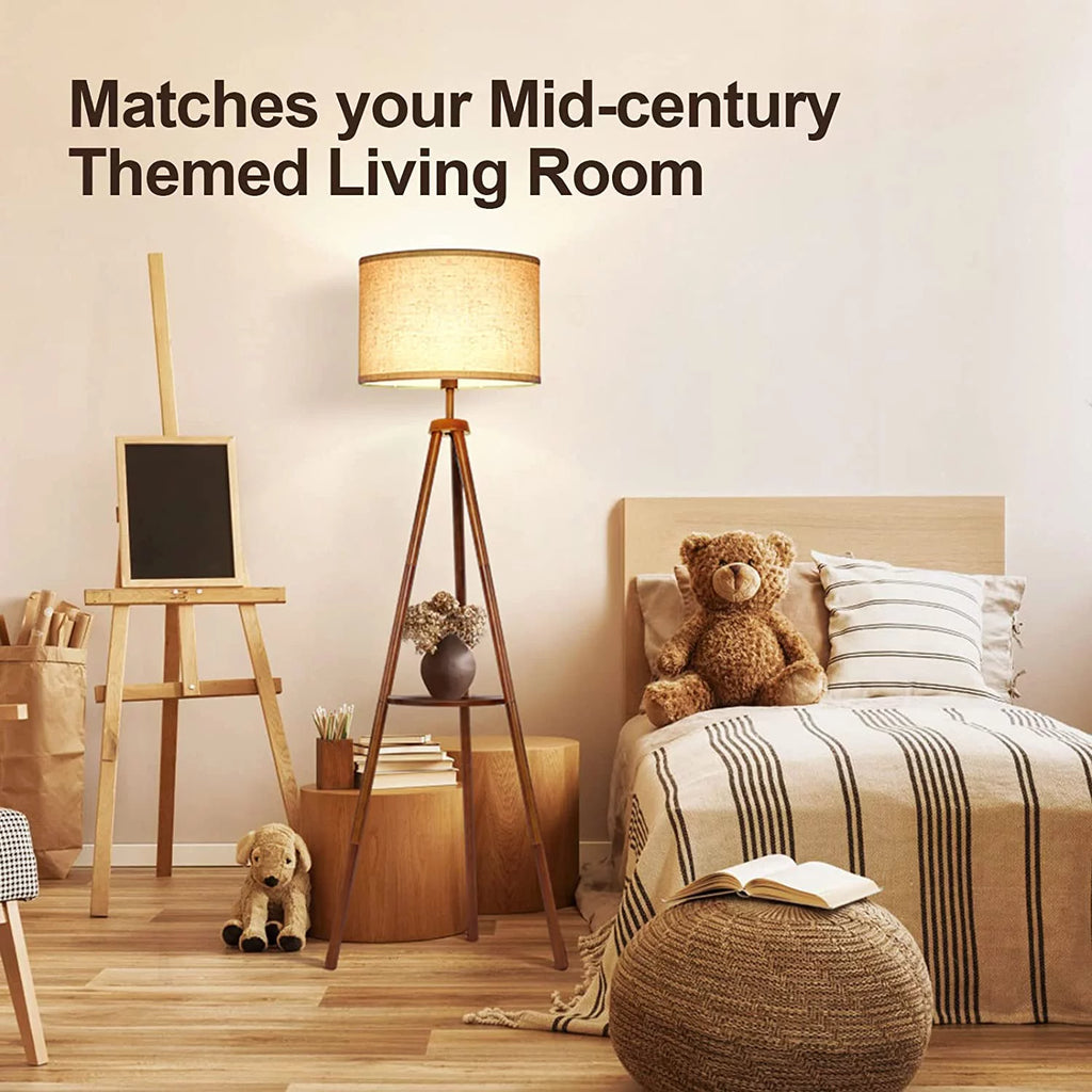 63" Tripod Floor Lamp with Shelves P606