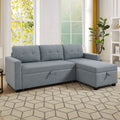 Linen Brown Convertible Sectional Sofa T738283