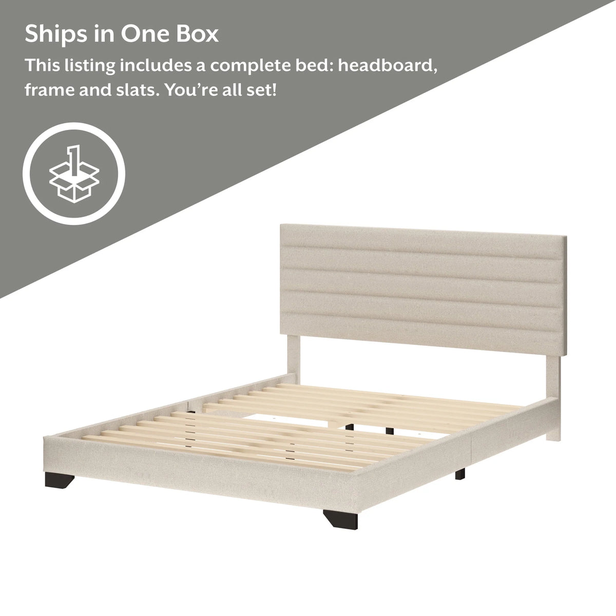 Queen Tufted Upholstered Platform Bed O160