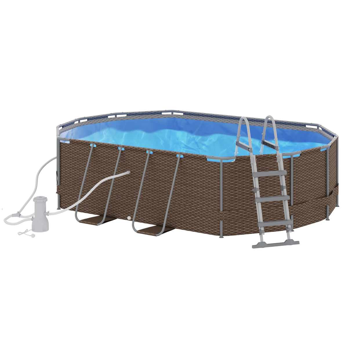 Brown Non-Inflatable Frame Swimming Pool Y149975