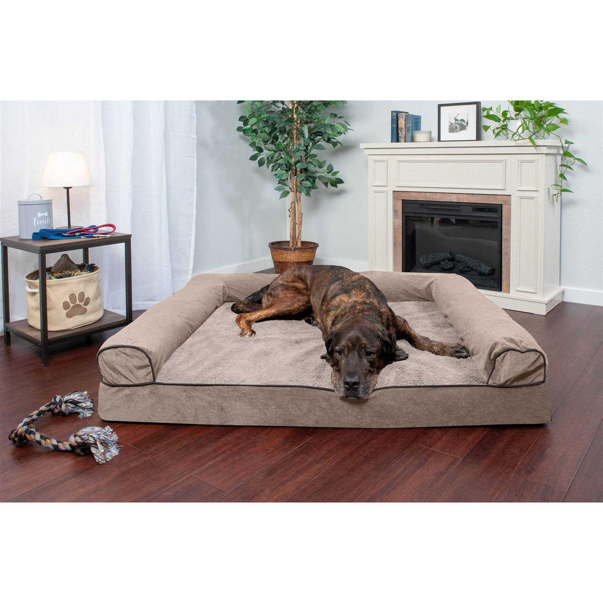 Faux Fleece Chenille Sofa Pet Bed T682