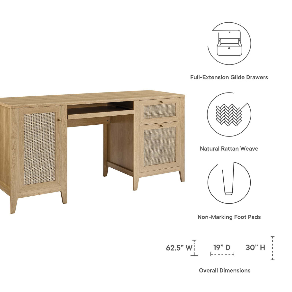 Oak Office Desk Y469