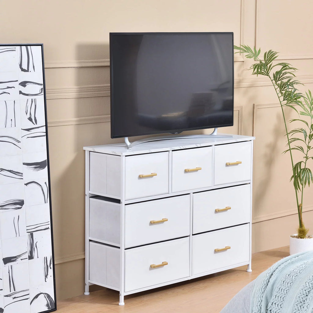 White 7 Drawer Dresser Chest Storage Organizer Z41852