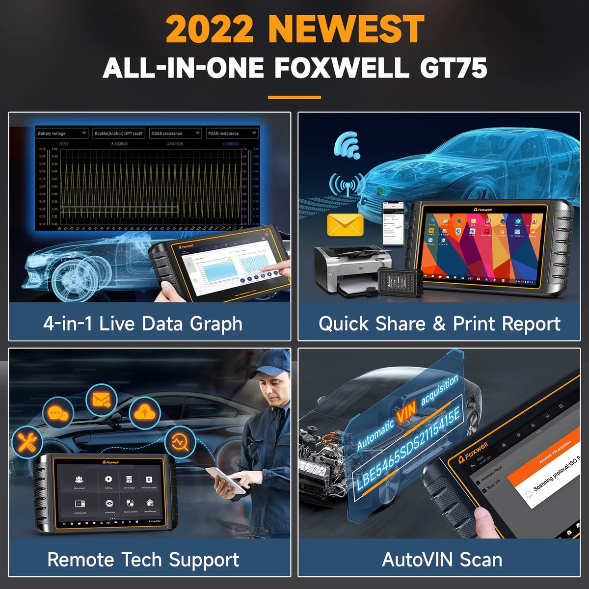 Automotive Bi-directional Diagnostic Scan Tool OBD2 Scanner D2651
