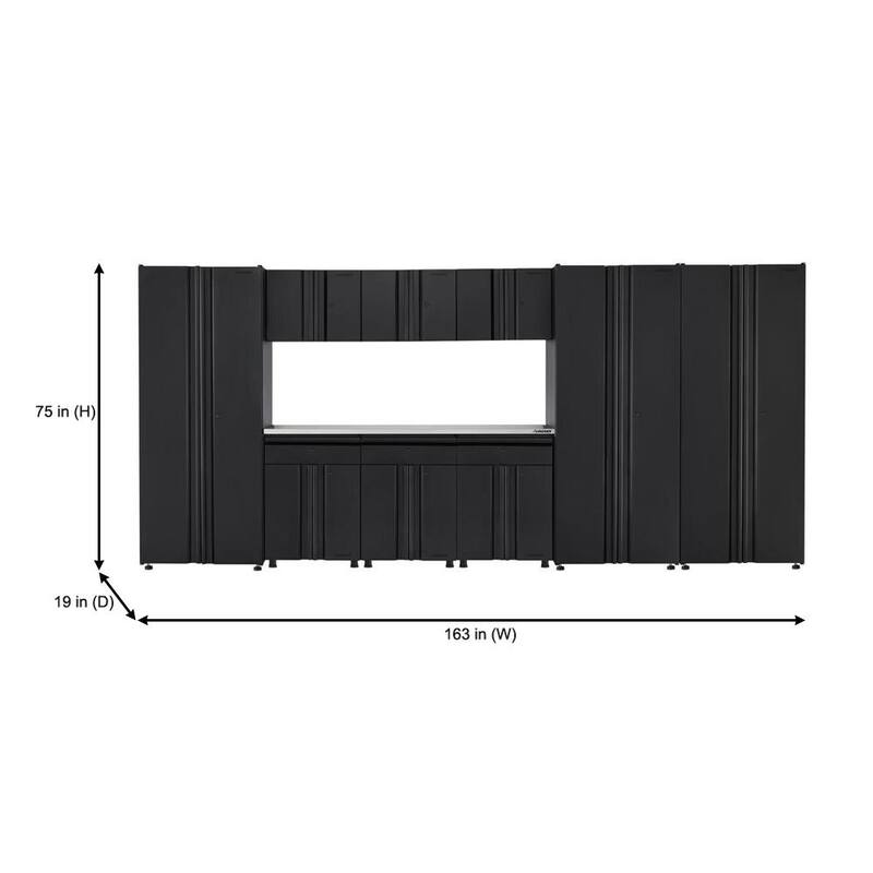 10-Piece Welded Steel Garage Storage System in Black G6942
