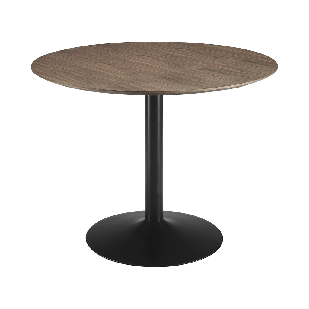 Walnut and Black Round Dining Table S2324