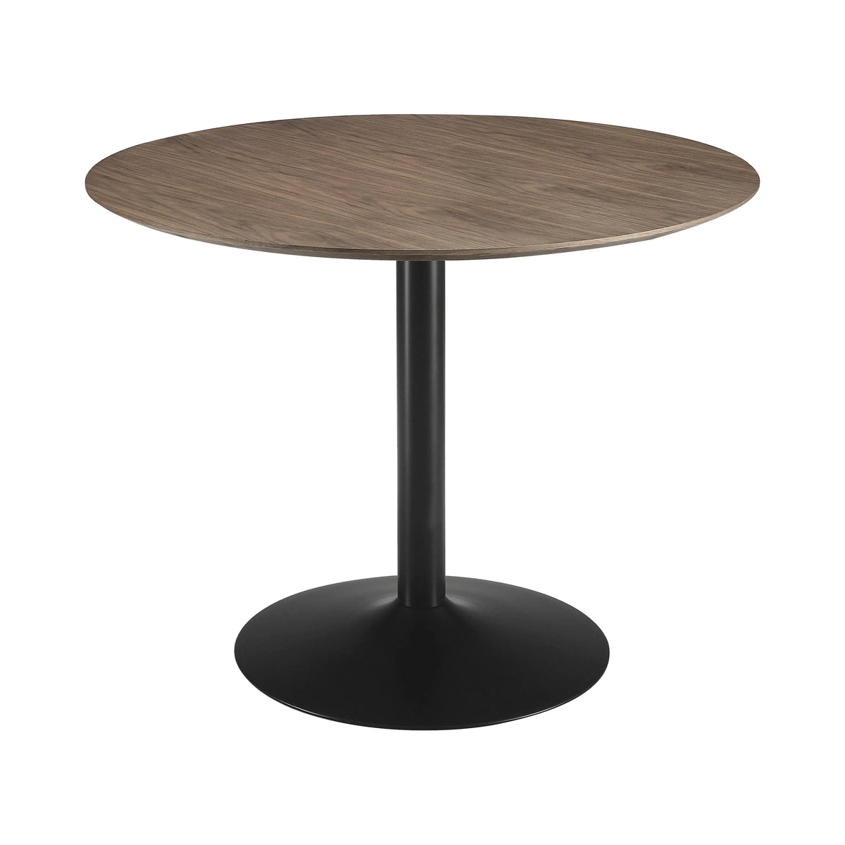 Walnut and Black Round Dining Table S2324