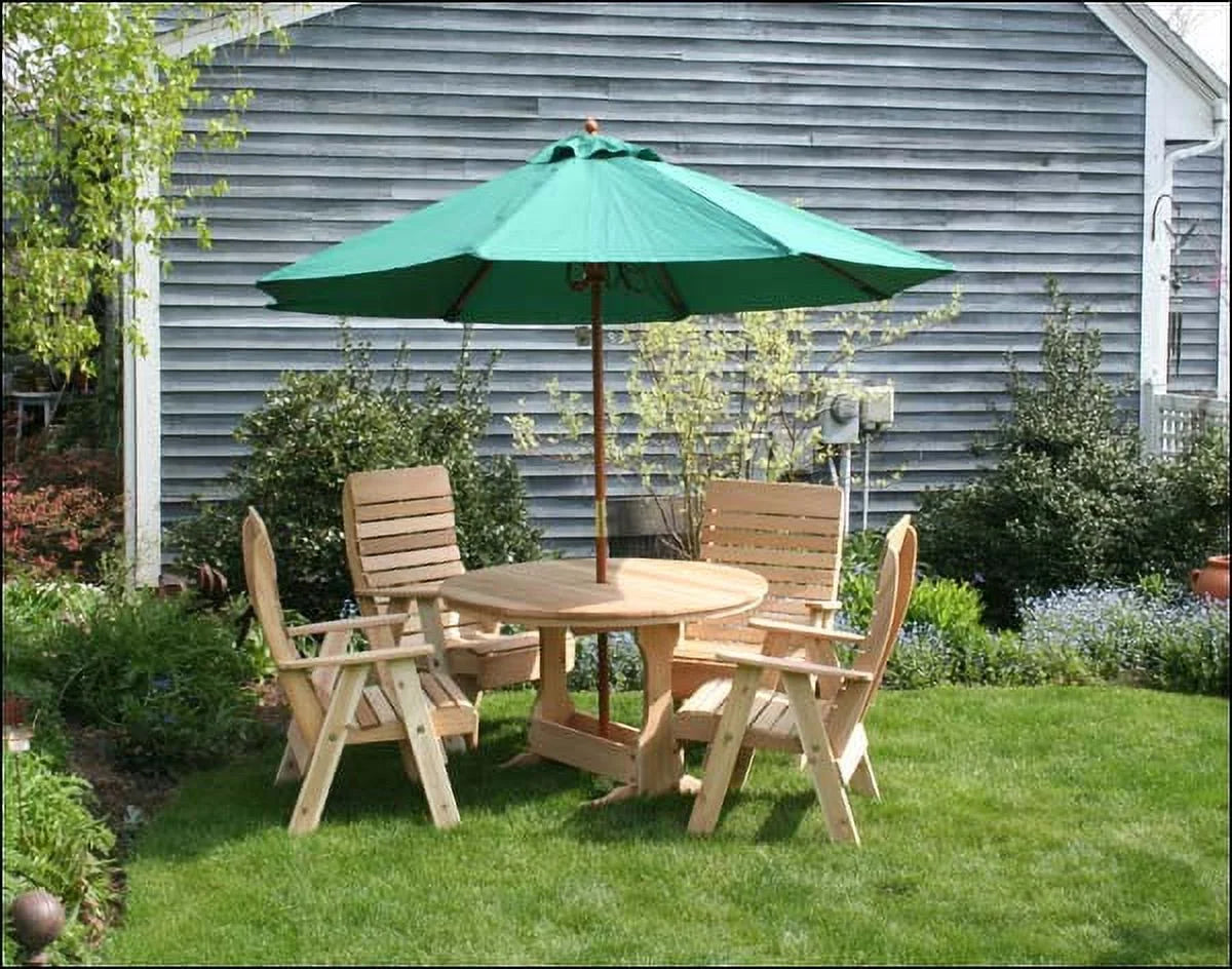 Red Cedar Round Trestle Picnic Table with Benches M5236