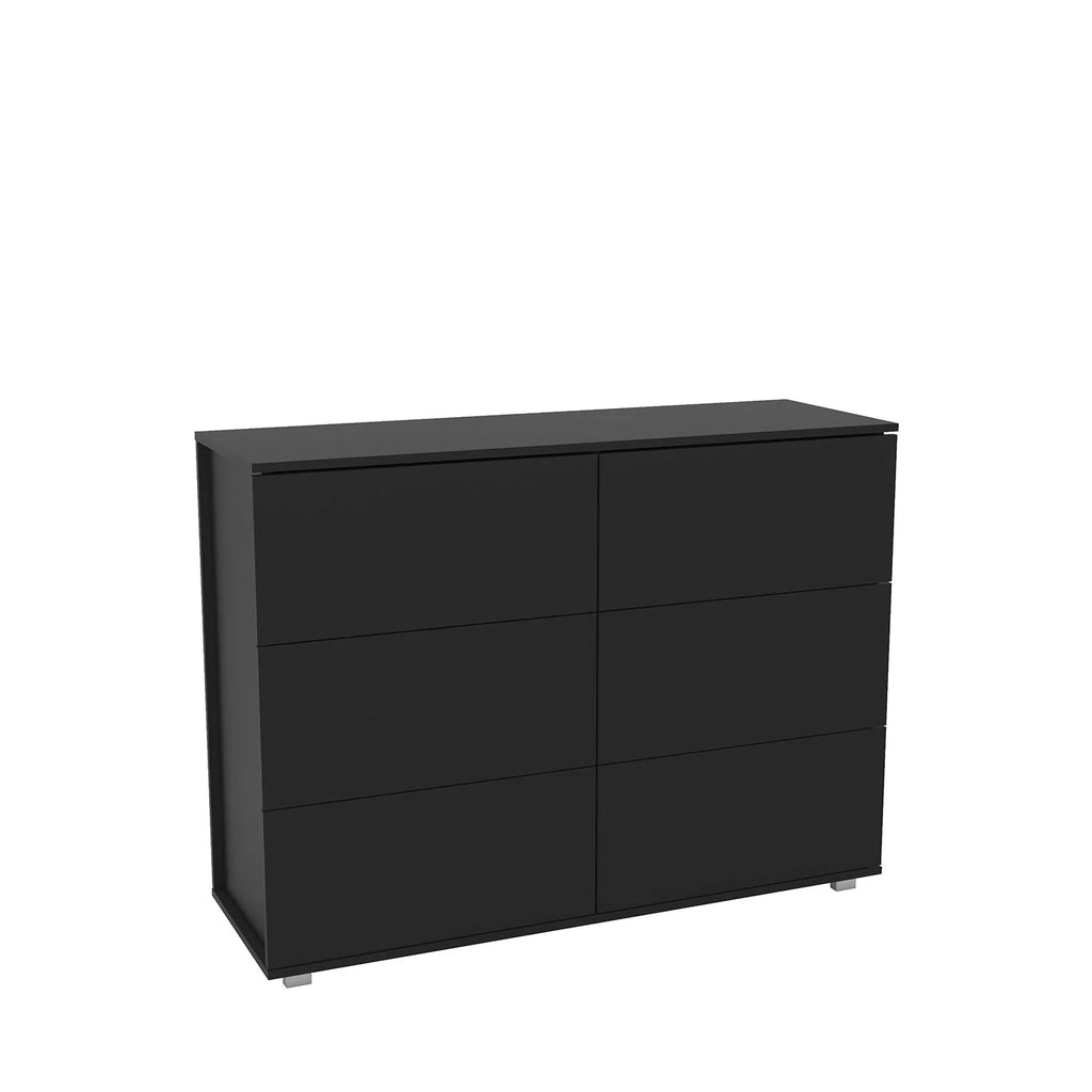 White 6 Drawer Wood Double Dresser T8325