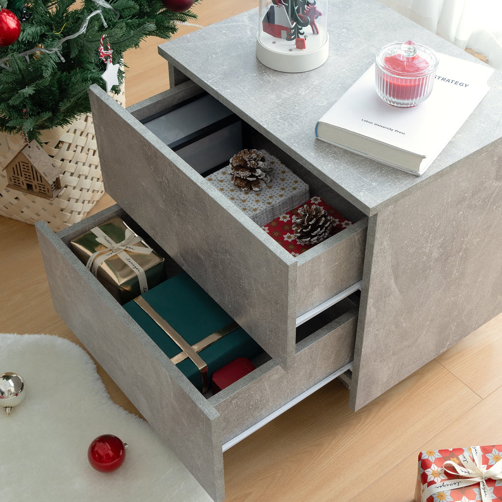 LED Nightstands Set of 2 with 2 Drawers Y891718